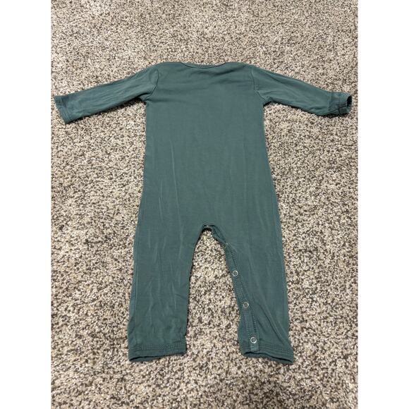 Spearmint Love Bamboo Green Romper with Snaps, Size 6-12 Months - Picture 3 of 3